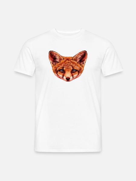 fuchsbaby Kopf Illustration - Männer T-Shirt - Weiß