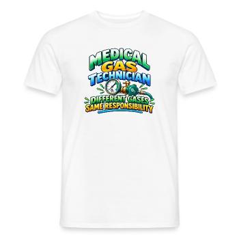 Medizinischer Gastechniker – Verschiedene Gase, gleich oder - Männer T-Shirt - Weiß - Vorne - AI Model Male 178 dark (178cm)