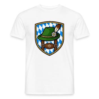 Bayerisches Edelweiß Schild - Männer T-Shirt - Weiß - Vorne - AI Model Male 178 dark (178cm)