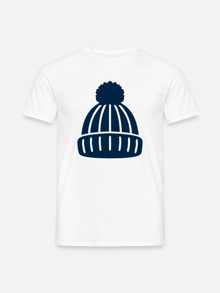 Pudelmuetze Winter Icon - Männer T-Shirt - Weiß