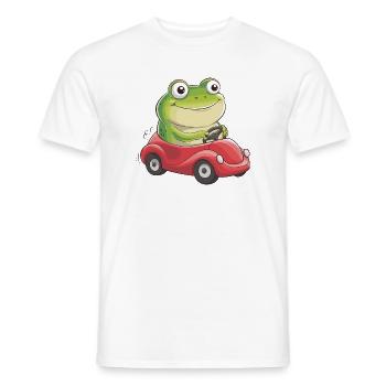  Fröhlicher Frosch Im Roten Flitzer Lustige - Männer T-Shirt - Weiß - Vorne - AI Model Male 178 dark (178cm)