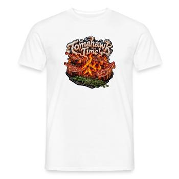 Tomahawk Time Feuergrill - Männer T-Shirt - Weiß - Vorne - AI Model Male 178 dark (178cm)