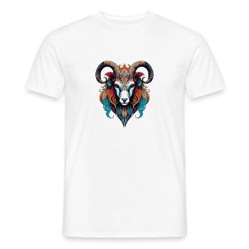 Widder Kopf Bunte Ornamente - Männer T-Shirt - Weiß - Vorne - AI Model Male 178 dark (178cm)