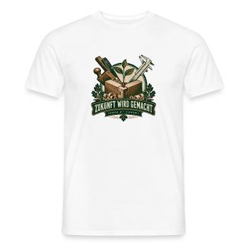 Zukunft Wird Gemacht – Grünes Handwerk - Männer T-Shirt - Weiß - Vorne - AI Model Male 178 dark (178cm)