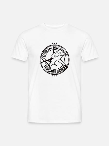 Fuchshai - Komm und tauch mit mir - Männer T-Shirt - Weiß
