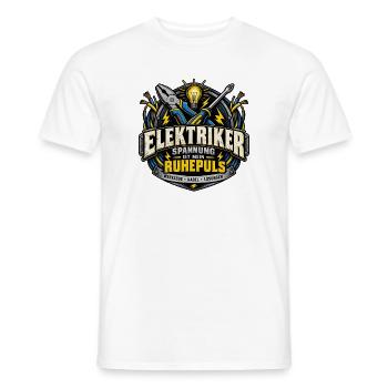 Elektriker – Spannung ist mein Ruhepuls - Männer T-Shirt - Weiß - Vorne - AI Model Male 178 dark (178cm)
