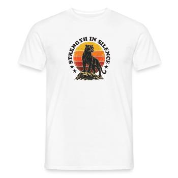 Retro Panther - Strength in Silence - Männer T-Shirt - Weiß - Vorne - AI Model Male 178 dark (178cm)
