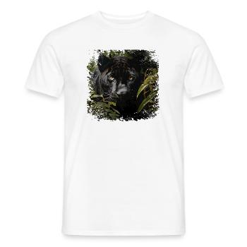 Dschungelpanther mit Goldaugen - Männer T-Shirt - Weiß - Vorne - AI Model Male 178 dark (178cm)