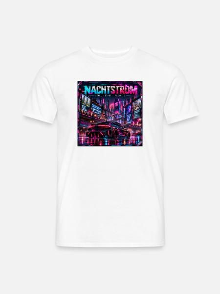 Nachtstrom Neonstadt - Männer T-Shirt - Weiß