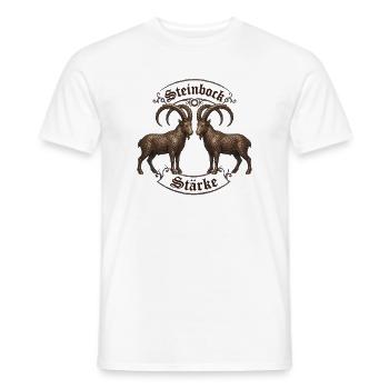 Steinbock Stärke Ornamentziegen - Männer T-Shirt - Weiß - Vorne - AI Model Male 178 dark (178cm)