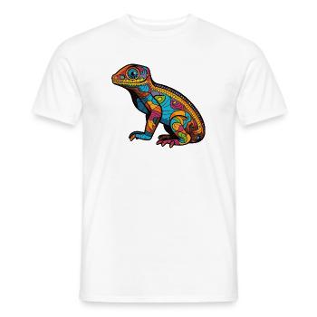 Psychedelische Mosaic-Echse - Männer T-Shirt - Weiß - Vorne - AI Model Male 178 dark (178cm)