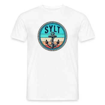 Sylt - Nordsee - Anker - Westerland - Kampen - Männer T-Shirt - Weiß - Vorne - AI Model Male 178 dark (178cm)