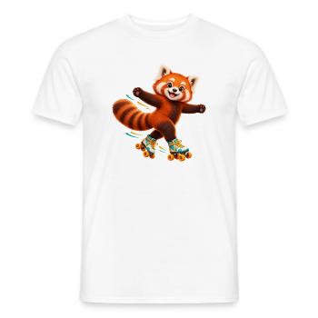 Rollschuhlaufender Red Panda - Männer T-Shirt - Weiß - Vorne - AI Model Male 178 dark (178cm)