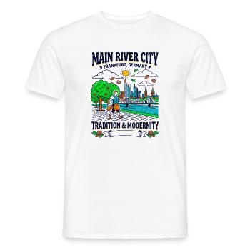 Main River City Frankfurt Germany Tradition And - Männer T-Shirt - Weiß - Vorne - AI Model Male 178 dark (178cm)