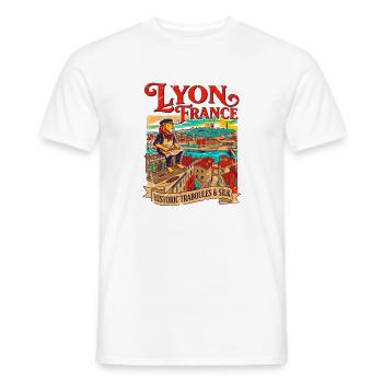 Vintage Lyon France Historic Traboules And Silk - Männer T-Shirt - Weiß - Vorne - AI Model Male 178 dark (178cm)