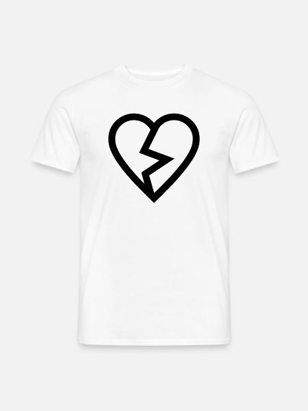 gebrochenes Herz - Männer T-Shirt - Weiß