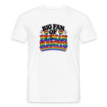 Big Fan of Human Rights – Pride Statement - Männer T-Shirt - Weiß - Vorne - AI Model Male 178 dark (178cm)