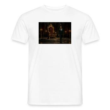 Grüner Anzug auf barockem Thron - Männer T-Shirt - Weiß - Vorne - AI Model Male 178 dark (178cm)