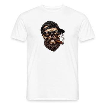 Skull Vibes – Bartmode auf Bearded Skull - Männer T-Shirt - Weiß - Vorne - AI Model Male 178 dark (178cm)