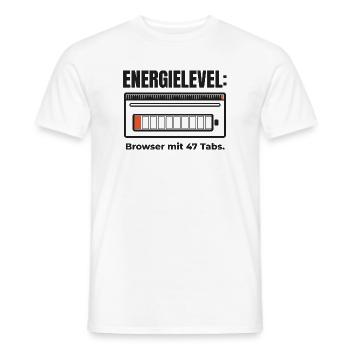 Energielevel: Browser mit 47 Tabs – Shirt - Männer T-Shirt - Weiß - Vorne - AI Model Male 178 dark (178cm)