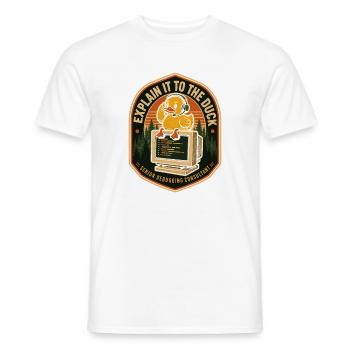 Erkläre Es Der Ente Rubber Duck Debugging - Männer T-Shirt - Weiß - Vorne - AI Model Male 178 dark (178cm)