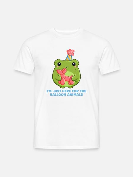Fröhlicher Frosch mit Ballonhund Party - Männer T-Shirt - Weiß