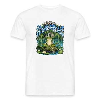 Find a Higher Peace – Meditativer Frosch - Männer T-Shirt - Weiß - Vorne - AI Model Male 178 dark (178cm)
