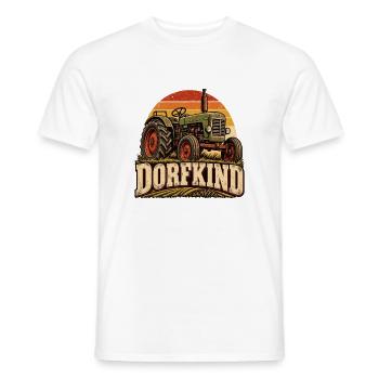 Dorfkind Traktor – Retro Landwirtschaft - Männer T-Shirt - Weiß - Vorne - AI Model Male 178 dark (178cm)