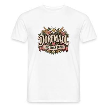 Dorfmädl und stolz drauf – Blumen & Heimat - Männer T-Shirt - Weiß - Vorne - AI Model Male 178 dark (178cm)