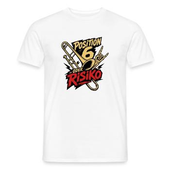 Posaune Position 6 oder Risiko für Posaunisten - Männer T-Shirt - Weiß - Vorne - AI Model Male 178 dark (178cm)