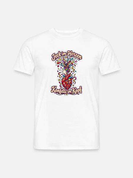 Karneval Jeck Karnevalsfan Konfetti im Kopf - Männer T-Shirt - Weiß