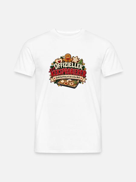 Offizieller Keksprobierer Lustiges Weihnachtsmotiv - Männer T-Shirt - Weiß