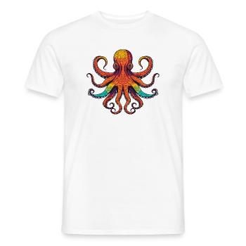 Bunter Oktopus Regenbogenlook - Männer T-Shirt - Weiß - Vorne - AI Model Male 178 dark (178cm)
