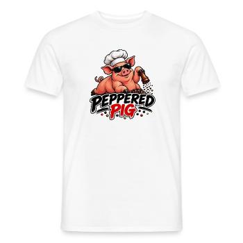 Peppered Pig Kochchef Cartoon - Männer T-Shirt - Weiß - Vorne - AI Model Male 178 dark (178cm)