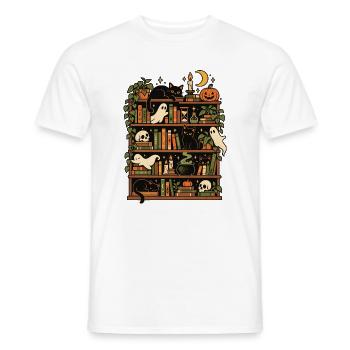Spuk im Bücherregal - Männer T-Shirt - Weiß - Vorne - AI Model Male 178 dark (178cm)