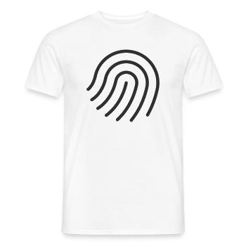 Fingerabdruck-Authentifizierungszeilen-Symbol - Männer T-Shirt - Weiß - Vorne - AI Model Male 178 dark (178cm)