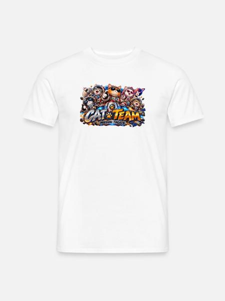 Katzenteam: Weltraummission Candy - Männer T-Shirt - Weiß