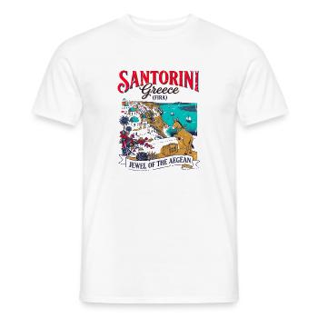 The Of Santorini Greece Fira Aegean Sea Travel - Männer T-Shirt - Weiß - Vorne - AI Model Male 178 dark (178cm)