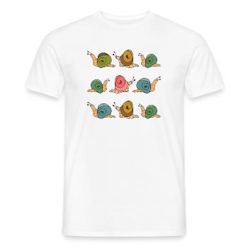 Schnecken - Männer T-Shirt - Weiß - Vorne - AI Model Male 178 dark (178cm)