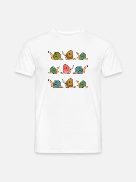 Schnecken - Männer T-Shirt - Weiß