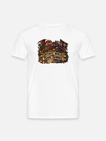 Verschiedene Welten Gleiche Hobbys - Männer T-Shirt - Weiß