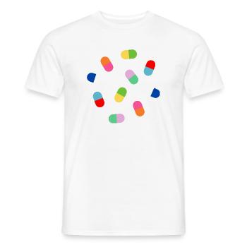 Farbblock-Kapsel-Burst - Männer T-Shirt - Weiß - Vorne - AI Model Male 178 dark (178cm)