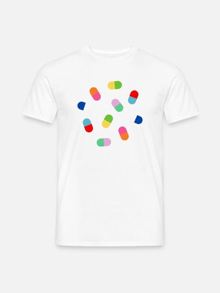 Farbblock-Kapsel-Burst - Männer T-Shirt - Weiß