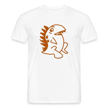 Dino Kawaii – Süßer Saurier  Cartoon  - Männer T-Shirt - Weiß - Vorne - AI Model Male 178 dark (178cm)