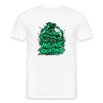 Inline Skating Graffiti mit Inliner im Urban Style - Männer T-Shirt - Weiß - Vorne - AI Model Male 178 dark (178cm)