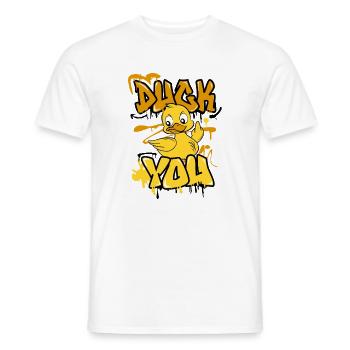 Duck you - Männer T-Shirt - Weiß - Vorne - AI Model Male 178 dark (178cm)