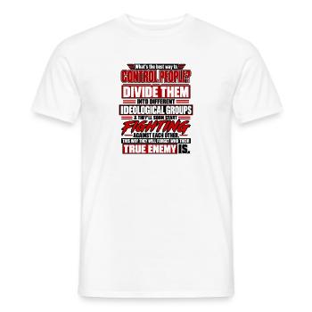 Teile sie, kontrolliere Menschen - Männer T-Shirt - Weiß - Vorne - AI Model Male 178 dark (178cm)