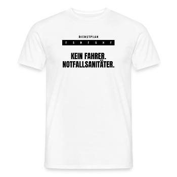 Kein Fahrer. Notfallsanitäter. — Dienstplan - Männer T-Shirt - Weiß - Vorne - AI Model Male 178 dark (178cm)