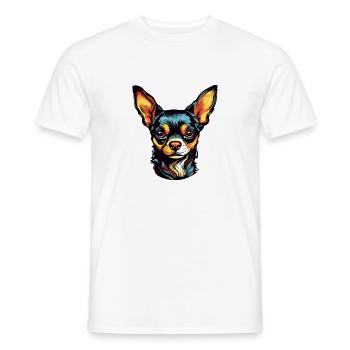 Chihuahua Hund Kopf Bunt - Männer T-Shirt - Weiß - Vorne - AI Model Male 178 dark (178cm)