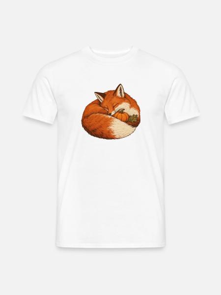 Fuchs im Kürbisnest - Männer T-Shirt - Weiß